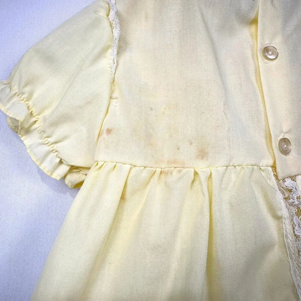 Mini Togs Girl Size 24 Months Vintage Yellow Smocked Flower Top/Dress